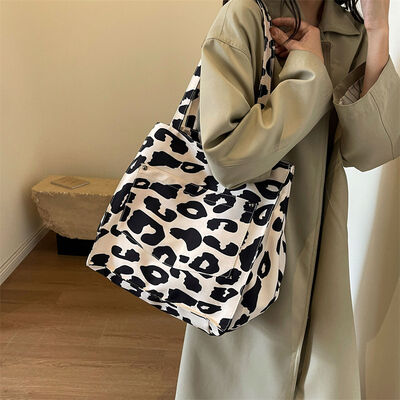 Leopard Canvas Tote Bag